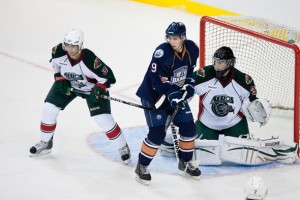 September 30, 2011: The Oklahoma City Barons play the Houston Aeros in an American Hockey League preseason game at the Cox Convention Center in Oklahoma City.